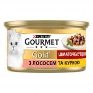 Корм Для дорослих тварин Gourmet Gold з куркою та лососем в соусі з куркою та лососем 85 г