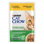 Корм влажный для стерилизованных кошек Cat Chow by Purina с курицей и баклажанами 85 г Корм влажный для стерилизованных кошек Cat Chow by Purina с курицей и баклажанами 85 г