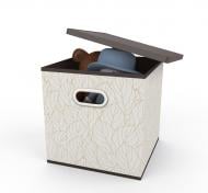 Короб для зберігання Vivendi із принтом Golden Leaf золото (беж) 300x300x300 мм