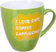 Чашка Bella Vita I love cafe Green 920 мл, керамика