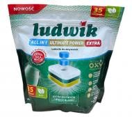 Таблетки для посудомоечных машин Ludwik Абсолютная мощность экстра All in 1 Мята 35 шт.