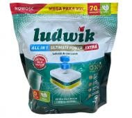 Таблетки для посудомоечных машин Ludwik Абсолютная мощность экстра All in 1 Мята 70 шт.