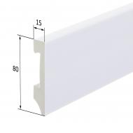 Плінтус дюрополімер King Floor JC885-W1 білий 2000х80х15 мм