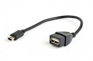 Перехідник Cablexpert 0,15 м чорний (A-OTG-AFBM-002) OTG USB2.0, A-мама/mini B-тато