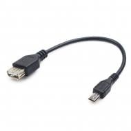 Кабель Cablexpert 0,15 м чорний (A-OTG-AFBM-03) OTG USB2.0, A-мама/miсro B-тато