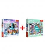Набір пазлів Trefl 4 в 1 Frozen Дивовижний світ Крижаного серця + Lilo & Stitch Шалений день 94489