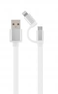 Кабель Cablexpert 1 м срібний (CC-USB2-AM8PmB-1M-SV) USB 2.0 BM-тато/Lightning/Micro