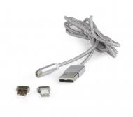 Кабель Cablexpert 1 м сірий (CC-USB2-AMLM3-1M) USB 2.0 BM-тато/Lightning/Micro USB
