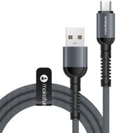 Кабель MakeFuture MicroUSB 2.4 A Denim Grey 1 м серый (MCB-MD2GR)