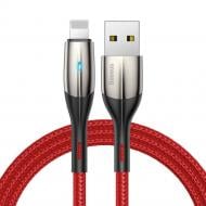 Кабель BASEUS Horizontal Data Cable (with an Indicator Lamp) USB for iP 2.4 A 1 м красный (CALSP-B09)