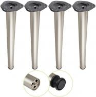 Меблева ніжка DC комплект 4 шт d60x820 мм для столу матовий нікель (сатин) з верхньою сталевою кріпильною пластиною Меблева ніжка DC комплект 4 шт d60x820 мм для столу матовий нікель (сатин) з верхньою сталевою кріпильною пластиною