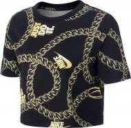 Футболка Nike W NSW TEE GLAM DUNK CROP CI9355-010 р.L черный