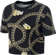 Футболка Nike W NSW TEE GLAM DUNK CROP CI9355-010 р.S черный