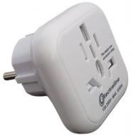 Адаптер Electraline Тип C (євро) - Тип F (євро) із заземленням білий 70039