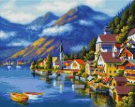 Алмазная мозаика Поселок у подножия горы 40х50 см GF5458 Brushme Алмазная мозаика Поселок у подножия горы 40х50 см GF5458 Brushme