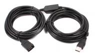 Подовжувач Viewcon USB-подовжувач 10 м чорний (VV043-10M) активний USB2.0 AM/AF