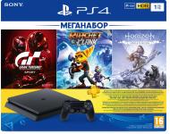 Игровая консоль Sony PlayStation 4 Slim 1Tb в комплекте с 3 играми и подпиской PS Plus 9702191 black Игровая консоль Sony PlayStation 4 Slim 1Tb в комплекте с 3 играми и подпиской PS Plus 9702191 black