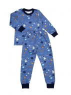 Пижама детская для мальчиков Luna Kids Космос (байка) р.122–128 голубой