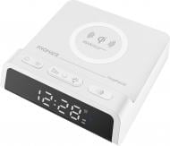 Беспроводное зарядное устройство Promate TimePad-Qi с часами-будильником 15 Вт White