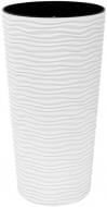 Вазон пластиковий Алеана Фьюжн d 22,0х41,5 см круглий 11 л біла роза