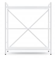 Стеллаж металлический 900x600x240 мм Меткас белый снег ЛДСП полки 3 шт. крашенный