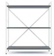 Стеллаж металлический 900x600x240 мм Меткас антрацит ЛДСП полки 3 шт. крашенный