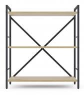 Стеллаж металлический 900x600x240 мм Меткас дуб артизан/антрацит ЛДСП полки 3 шт. крашенный