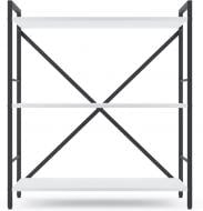 Стеллаж металлический 900x600x240 мм Меткас антрацит/белый снег ЛДСП полки 3 шт. крашенный