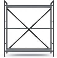 Стеллаж 900x600x240 мм Меткас антрацит ЛДСП полки 3 шт. крашенный