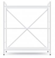 Стеллаж металлический 900x800x400 мм Меткас белый глянец/белый снег ЛДСП полки 3 шт. крашенный