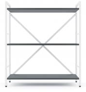 Стеллаж металлический 900x800x400 мм Меткас белый глянец/антрацит ЛДСП полки 3 шт. крашенный