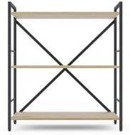 Стеллаж металлический 900x800x400 мм Меткас антрацит/дуб артизан ЛДСП полки 3 шт. крашенный