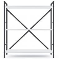 Стеллаж металлический 900x800x400 мм Меткас антрацит/белый снег ЛДСП полки 3 шт. крашенный