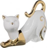 Статуэтка игривая кошка HY21248-1J 19х23х9 см бело-золотистый