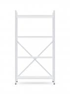 Стеллаж металлический 1100x600x240 мм Меткас белый глянец/белый снег ЛДСП полки 4 шт. крашенный