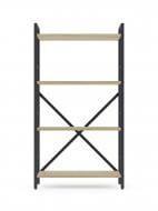 Стеллаж металлический 1100x600x240 мм Меткас антрацит/дуб артизан ЛДСП полки 4 шт. крашенный