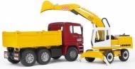 Машинка Bruder Самоскид-вантажівка МАN та екскаватор Liebherr 1:16 02751