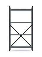 Стеллаж металлический 1100x600x240 мм Меткас антрацит ЛДСП полки 4 шт. крашенный