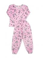 Пижама детская для девочек Luna Kids Котики (вельсофт) р.92-98 розовый