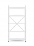 Стеллаж металлический 1600x800x400 мм Меткас белый глянец/белый снег ЛДСП полки 5 шт. крашенный