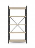 Стеллаж металлический 1600x800x400 мм Меткас антрацит/дуб артизан ЛДСП полки 5 шт. крашенный