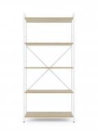 Стеллаж металлический 1700x800x350 мм Меткас белый глянец/дуб артизан ЛДСП полки 5 шт. крашенный