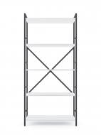 Стеллаж металлический 1700x800x350 мм Меткас антрацит/белый снег ЛДСП полки 5 шт. крашенный