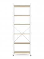 Стеллаж металлический 1800x600x240 мм Меткас белый глянец/дуб артизан ЛДСП полки 6 шт. крашенный