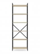 Стеллаж металлический 1800x600x240 мм Меткас антрацит/дуб артизан ЛДСП полки 6 шт. крашенный