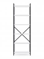 Стеллаж металлический 1800x600x240 мм Меткас антрацит/белый снег ЛДСП полки 6 шт. крашенный