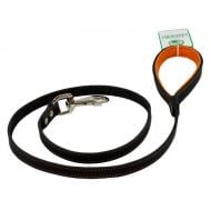 Поводок для собак Lucky Pet кожа 14/120 черно-оранжевый