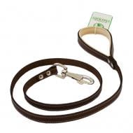 Поводок для собак Lucky Pet кожа 20/120 коричнево-бежевый
