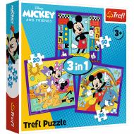 Пазлы Trefl 3 в 1 Disney Микки и его весёлая команда 34894 Пазлы Trefl 3 в 1 Disney Микки и его весёлая команда 34894