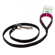 Поводок для собак Lucky Pet кожа 14/120 черно-розовый
